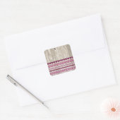 Modern Azteeks patroon op hout Vierkante Sticker (Envelop)