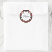 Modern Azteeks patroon Ronde Sticker (Tas)