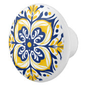 Modern Azulejo Blauw Geel Portugees Lissabon Keramische Knop (Rechts)