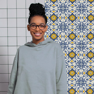 Modern Azulejo Blauw Geel Portugees Lissabon Tegeltje