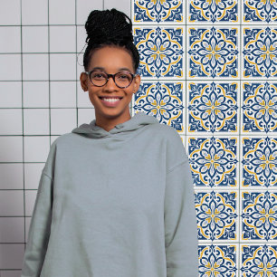 Modern Azulejo Blauw Geel Portugees Lissabon Tegeltje