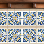 Modern Azulejo Blauw Geel Portugees Lissabon Tegeltje