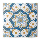 Modern Azulejo Blauw Geel Portugees Tegeltje (Voorkant)
