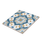 Modern Azulejo Blauw Geel Portugees Tegeltje (Zijkant)