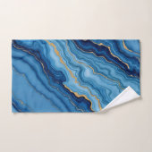 Modern Azure Blue Gold Marble Collectie Bad Handdoek (Handdoek)