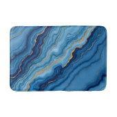 Modern Azure Blue Gold Marble Collectie Badmat (Voorkant)