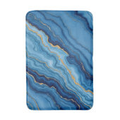 Modern Azure Blue Gold Marble Collectie Badmat (Voorkant Verticaal)