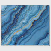 Modern Azure Blue Gold Marble Collectie Cadeaupapier (Vlak)