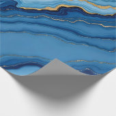 Modern Azure Blue Gold Marble Collectie Cadeaupapier (Hoek)