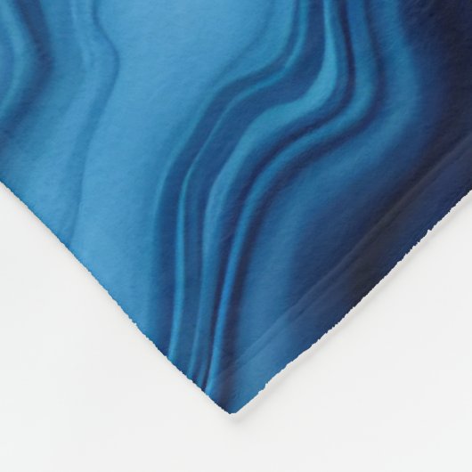 Modern Azure Blue Gold Marble Collectie Fleece Deken (Hoek)