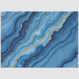 Modern Azure Blue Gold Marble Collectie Tissuepapier