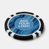 Modern Azure Blue Gold Marble Collection Poker Chips (Enkel)