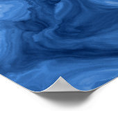 Modern Azure Blue Malachite Marble Swirls Pattern Poster (Hoek)