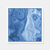 Modern Azure Blue Malachite Marble Swirls Pattern Servet (Voorkant)