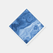 Modern Azure Blue Malachite Marble Swirls Pattern Servet (Hoek)