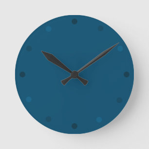 Modern Azure Blue Wall Clock Ronde Klok