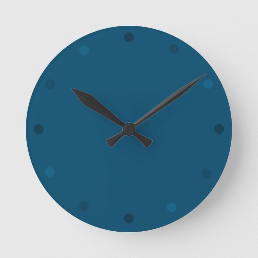 Modern Azure Blue Wall Clock Ronde Klok (Voorkant)