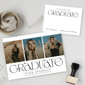 Modern B + W 3 Foto Afstuderen Aankondiging