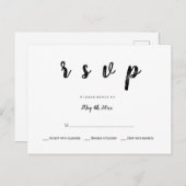 Modern b&w bruiloft rsvp briefkaarten (Voorkant / Achterkant)