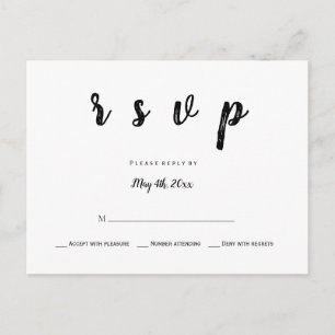 Modern b&w bruiloft rsvp briefkaarten