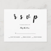 Modern b&w bruiloft rsvp briefkaarten (Voorkant)