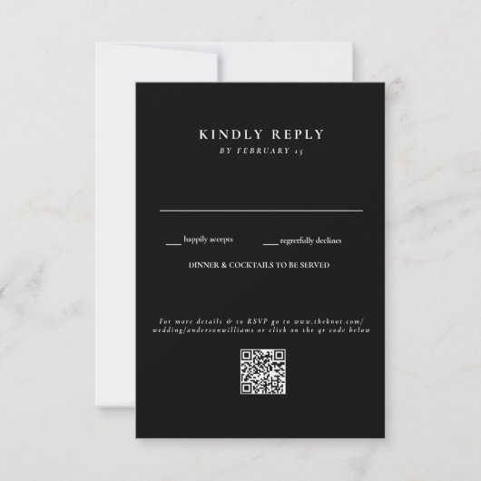 Modern B/W Wedding QR Code RSVP (Voorkant)