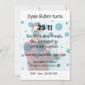 Modern & Babbling Foto Verjaardag Kaart Uitnodigin (Voorkant)