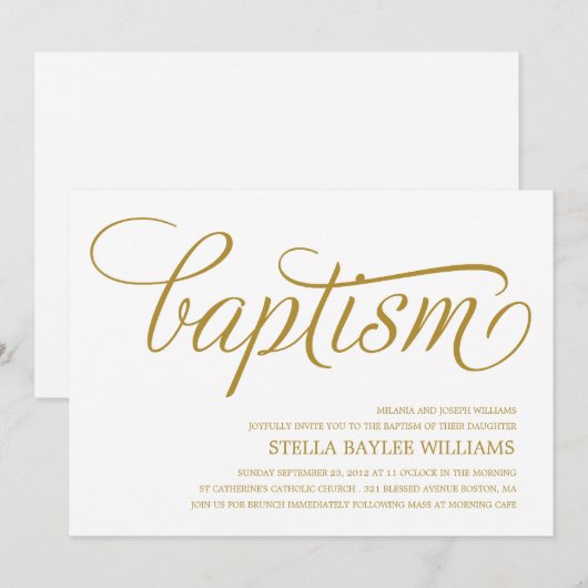 MODERN BABY | BAPTISME-INVITATIE KAART (Voorkant / Achterkant)