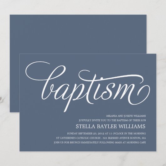 MODERN BABY | BAPTISME-INVITATIE KAART (Voorkant / Achterkant)