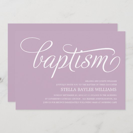 MODERN BABY | BAPTISME-INVITATIE KAART (Voorkant / Achterkant)