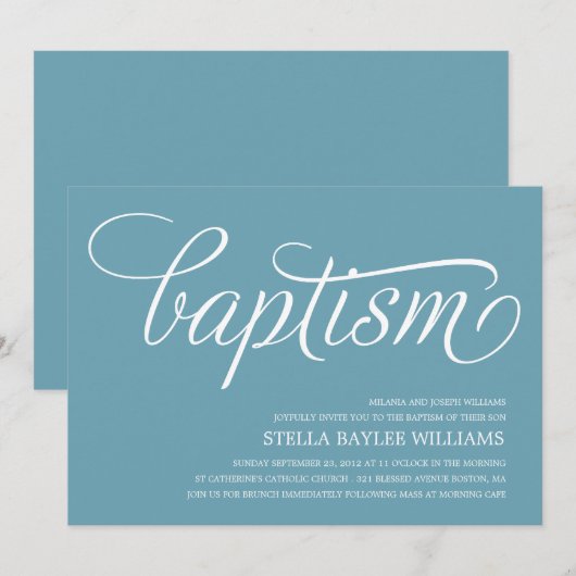 MODERN BABY | BAPTISME-INVITATIE KAART (Voorkant / Achterkant)