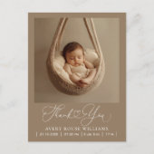 Modern Baby Birth Announding Foto: Dank Briefkaart (Voorkant)