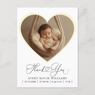 Modern Baby Birth Announding Foto: Dank Briefkaart