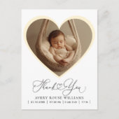 Modern Baby Birth Announding Foto: Dank Briefkaart (Voorkant)