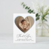 Modern Baby Birth Announding Foto: Dank Briefkaart (Staand voorkant)