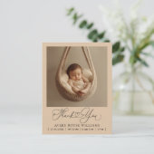 Modern Baby Birth Announding Foto: Dank Briefkaart (Staand voorkant)