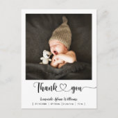 Modern Baby Birth Announding Foto: Dank Briefkaart (Voorkant)