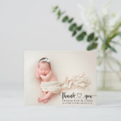 Modern Baby Birth Announding Foto: Dank u Briefkaart (Staand voorkant)