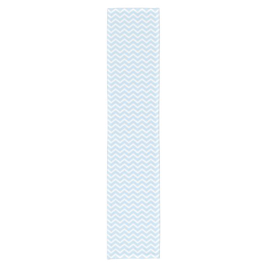 Modern Baby Blauw Chevron Strepen Patroon Korte Tafelloper (Voorkant)