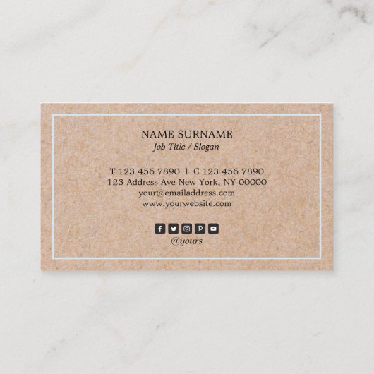 Modern Baby Blue Accent Printed Kraft Appointment Visitekaartje (Achterkant)