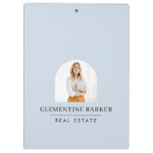 Modern baby blue arch photo Business Branding Klembord (Achterkant)