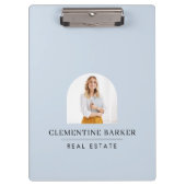 Modern baby blue arch photo Business Branding Klembord (Voorkant)