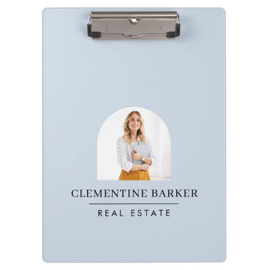 Modern baby blue arch photo Business Branding Klembord (Voorkant)