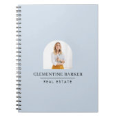 Modern baby blue arch photo Business Branding Notitieboek (Voorkant)