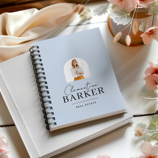 Modern baby blue arch photo Business Branding Notitieboek