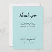 Modern Baby Blue Calligrafie 9 Foto Collage Bedankkaart (Achterkant)