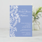 Modern Baby blue Leaf Swirl Vrijgezellenfeest Kaart (Staand voorkant)