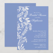 Modern Baby blue Leaf Swirl Vrijgezellenfeest Kaart (Voorkant / Achterkant)