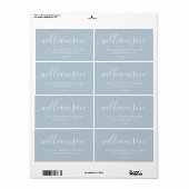 Modern Baby Blue Script Family Retouradres Etiket (Full Sheet)