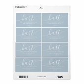 Modern Baby Blue Script Family Retouradres Etiket (Full Sheet)